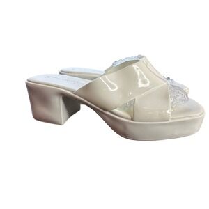 Jeffrey Campbell US 6 BubblegumPlastic Ivory Cream Women's Chunky Platform Heels